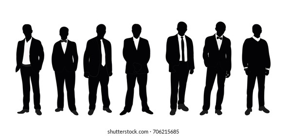 isolated silhouette male businessman