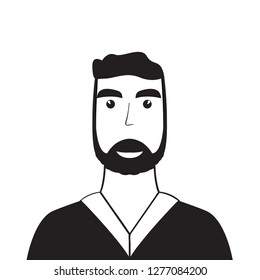 Isolated silhouette of a man avatar. Vector illustration design