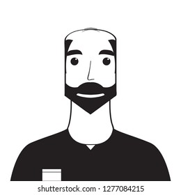 Isolated silhouette of a man avatar. Vector illustration design