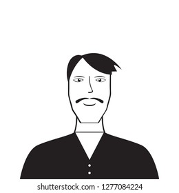 Isolated silhouette of a man avatar. Vector illustration design