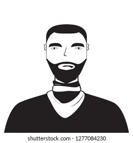 Isolated silhouette of a man avatar. Vector illustration design