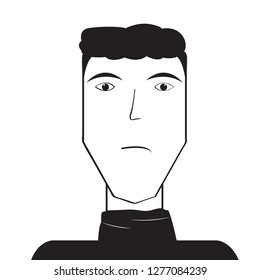 Isolated silhouette of a man avatar. Vector illustration design