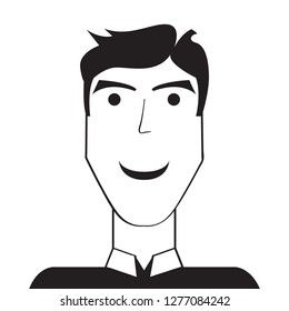 Isolated silhouette of a man avatar. Vector illustration design