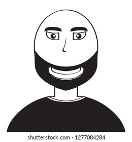 Isolated silhouette of a man avatar. Vector illustration design