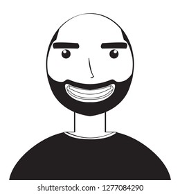 Isolated silhouette of a man avatar. Vector illustration design