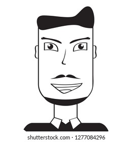 Isolated silhouette of a man avatar. Vector illustration design
