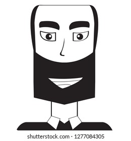 Isolated silhouette of a man avatar. Vector illustration design
