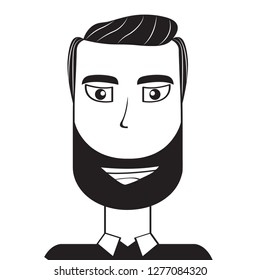 Isolated silhouette of a man avatar. Vector illustration design