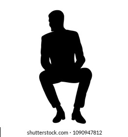 isolated silhouette man sitting