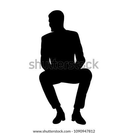 isolated silhouette man sitting