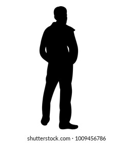 isolated silhouette man standing
