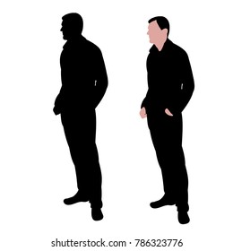 isolated silhouette man standing