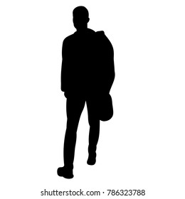 Isolated Silhouette Man Walking Stock Illustration 1025817943