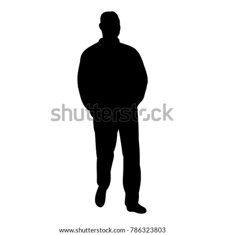 isolated silhouette man walking, isolated on white background