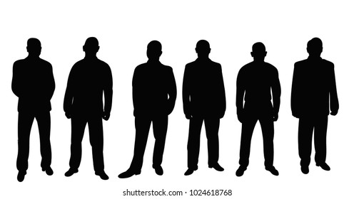 Silhouettes Business People Standing Line Stock Vector (Royalty Free ...