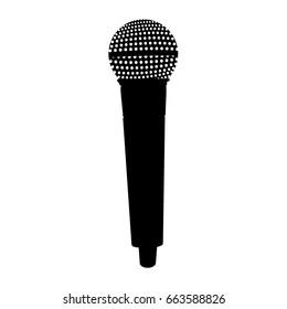 Isolated silhouette of a microphone, Vector illustration