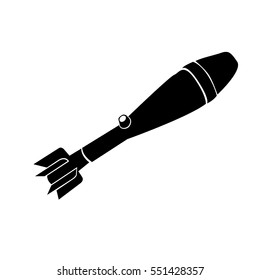 Isolated silhouette of a missile, Vector illustration