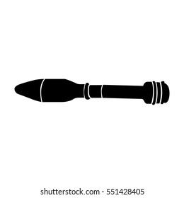 Isolated silhouette of a missile, Vector illustration