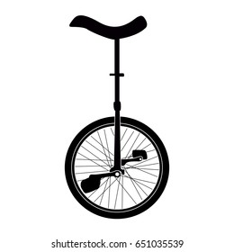 Isolated silhouette of a monocycle, Vector illustration