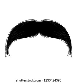 Isolated silhouette of moustache. Vector illustration design