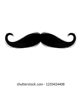 Isolated silhouette of moustache. Vector illustration design