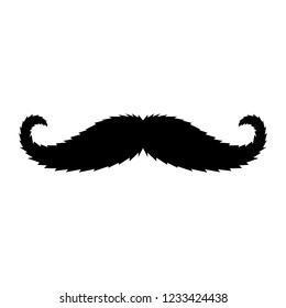 Isolated silhouette of moustache. Vector illustration design