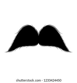 Isolated silhouette of moustache. Vector illustration design