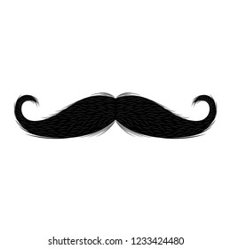Isolated silhouette of moustache. Vector illustration design