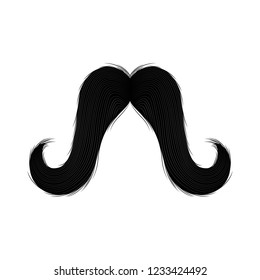 Isolated silhouette of moustache. Vector illustration design