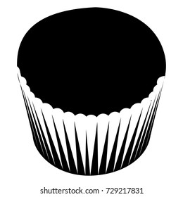 Isolated silhouette of a muffin, Vector illustration