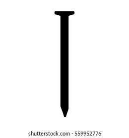 Isolated silhouette of a nail, Vector illustration