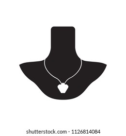 Isolated silhouette of a necklace