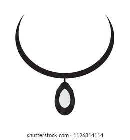 Isolated silhouette of a necklace