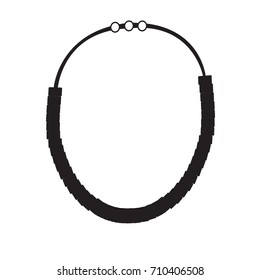Isolated silhouette of a necklace, Vector illustration