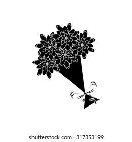 Isolated silhouette of an object on a white background for valentine's day