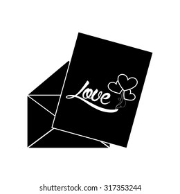 Isolated silhouette of an object on a white background for valentine's day