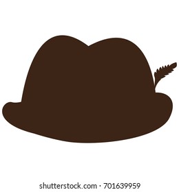 Isolated silhouette of an oktoberfest traditional hat, Vector illustration