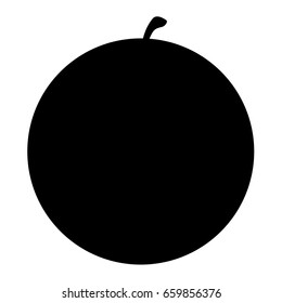 Isolated silhouette of an orange, Vector illustration