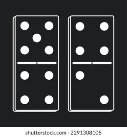 Isolated silhouette of a pair of domino Vector