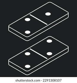 Isolated silhouette of a pair of domino Vector
