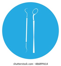 Isolated silhouette of a pair of surgery tools, Vector illustration