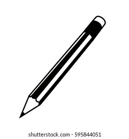 Isolated silhouette of a pencil, Vector illustration