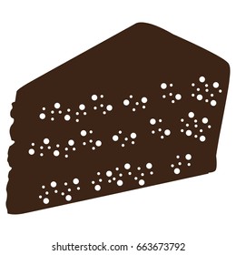 Isolated silhouette of a piece of cake, Vector illustration