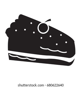 Isolated silhouette of a piece of cake, Vector illustration