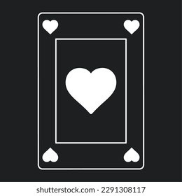 Isolated silhouette of a poker card icon Vector
