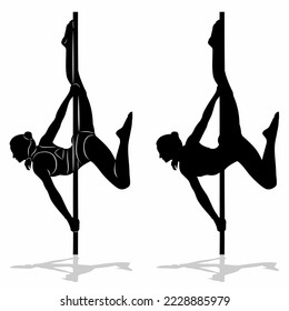 silueta aislada de un bailarín de polo , dibujo vectorial en blanco y negro, fondo blanco