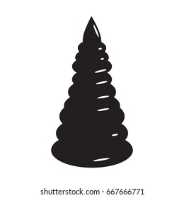 Isolated silhouette of a pyramid stack toy, Vector illustration