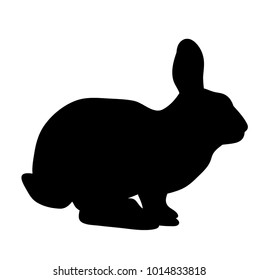  isolated silhouette of a rabbit alone