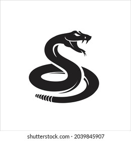 Isolated silhouette Rattlesnake logo icon vector svg