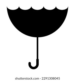 Isolated silhouette of a reverse umbrella icon Vector